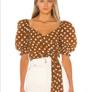 Tularosa Pier Top Brown Polka Dot Wrap